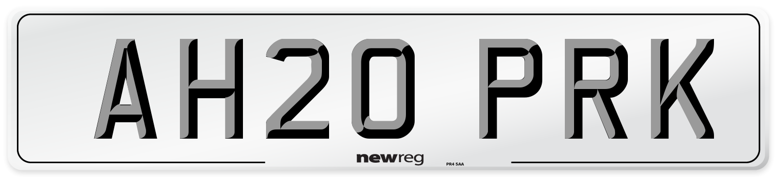 AH20 PRK Number Plate from New Reg